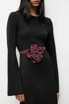 Answear.LAB curea din piele intoarsa culoarea bordo imagine