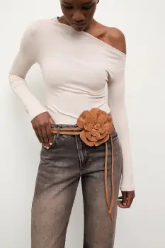 Answear.LAB curea din piele intoarsa culoarea maro imagine