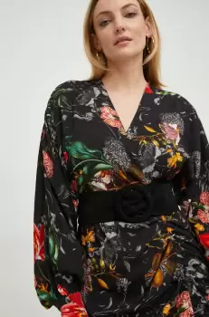 Answear Lab curea din piele intoarsa femei, culoarea negru imagine