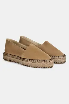Answear Lab espadrile din piele intoarsa culoarea bej, cu platforma imagine