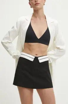 Answear Lab fusta pantaloni culoarea negru, neted, high waist imagine