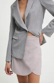 Answear Lab fusta pantaloni femei, culoarea roz, neted, high waist imagine