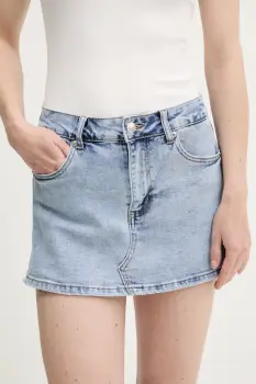 Answear Lab fusta si pantaloni denim neted, medium waist imagine