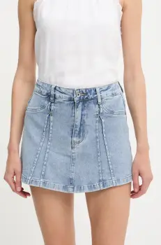 Answear Lab fusta si pantaloni denim neted, medium waist imagine