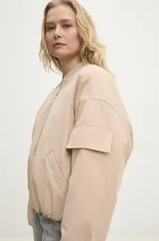 Answear Lab geaca bomber culoarea bej, de tranzitie imagine