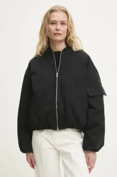 Answear Lab geaca bomber culoarea negru, de tranzitie imagine