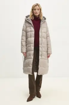 Answear Lab geaca cu doua fete femei, culoarea bej, de tranzitie imagine