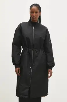 Answear Lab geaca cu doua fete femei, culoarea negru, de tranzitie, oversize imagine