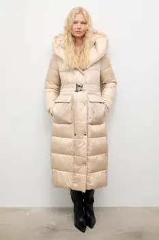 Answear.LAB geaca culoarea bej, de iarna imagine