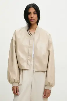 Answear Lab geaca culoarea bej, de tranzitie, oversize imagine