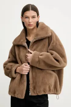 Answear.LAB geaca culoarea bej, de tranzitie, oversize imagine