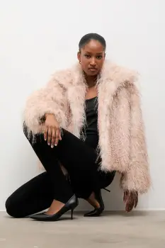 Answear.LAB geaca culoarea bej, de tranzitie, oversize imagine