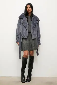 Answear.LAB geaca culoarea gri, de tranzitie imagine