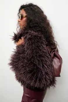 Answear.LAB geaca culoarea maro, de tranzitie imagine