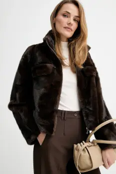 Answear.LAB geaca culoarea maro, de tranzitie imagine