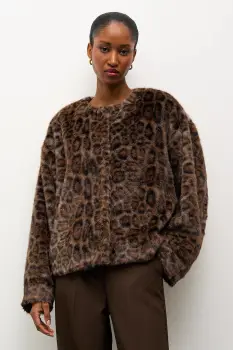 Answear.LAB geaca culoarea maro, de tranzitie imagine