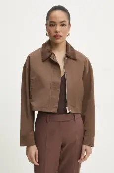 Answear Lab geaca culoarea maro, de tranzitie imagine