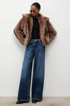 Answear.LAB geaca culoarea maro, de tranzitie imagine