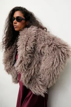 Answear.LAB geaca culoarea maro, de tranzitie imagine