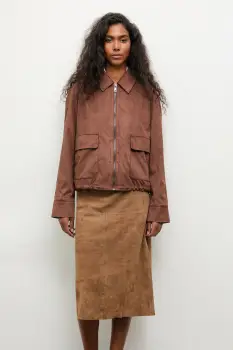 Answear.LAB geaca culoarea maro, de tranzitie imagine