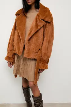 Answear.LAB geaca culoarea maro, de tranzitie imagine