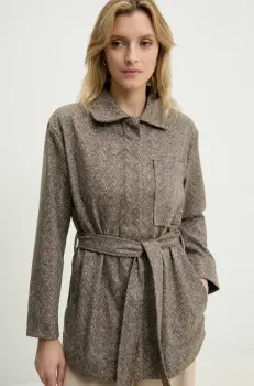 Answear Lab geaca culoarea maro, de tranzitie imagine