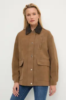 Answear.LAB geaca culoarea maro, de tranzitie, oversize imagine