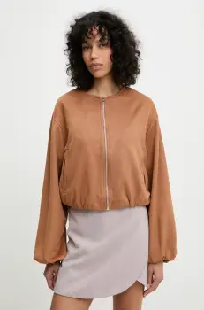 Answear Lab geaca culoarea maro, de tranzitie, oversize imagine