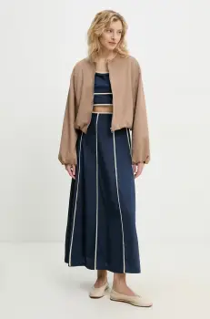 Answear Lab geaca culoarea maro, de tranzitie, oversize imagine
