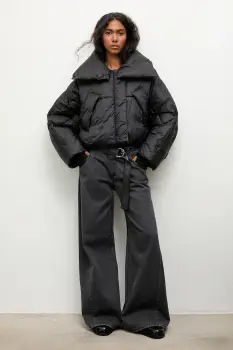 Answear.LAB geaca culoarea negru, de iarna, oversize imagine