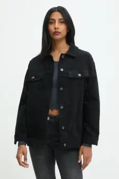 Answear.LAB geaca din velur culoarea negru, de tranzitie imagine