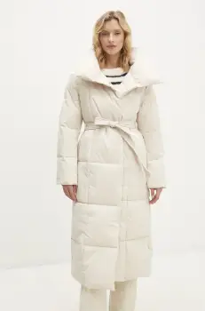 Answear Lab geaca femei, culoarea bej, de iarna imagine