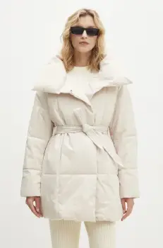 Answear Lab geaca femei, culoarea bej, de iarna, oversize imagine