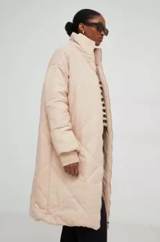 Answear Lab geaca femei, culoarea bej, de iarna, oversize imagine