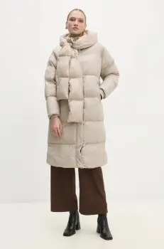 Answear Lab geaca femei, culoarea bej, de iarna, oversize imagine