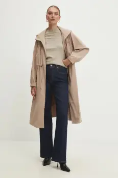 Answear Lab geaca femei, culoarea bej, de tranzitie imagine