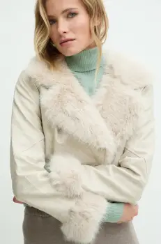 Answear Lab geaca femei, culoarea bej, de tranzitie imagine