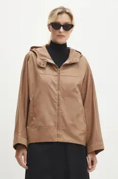 Answear Lab geaca femei, culoarea bej, de tranzitie, oversize imagine