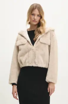 Answear Lab geaca femei, culoarea bej, de tranzitie, oversize imagine