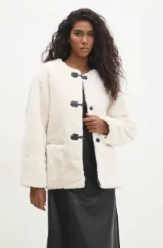 Answear Lab geaca femei, culoarea bej, de tranzitie, oversize imagine