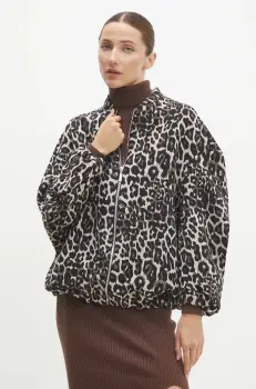 Answear Lab geaca femei, culoarea bej, de tranzitie, oversize imagine