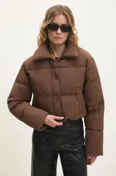Answear Lab geaca femei, culoarea maro, de iarna imagine