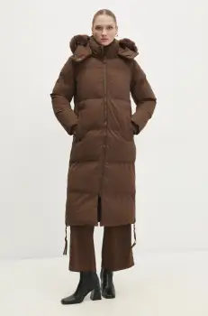 Answear Lab geaca femei, culoarea maro, de iarna imagine