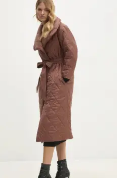 Answear Lab geaca femei, culoarea maro, de tranzitie imagine