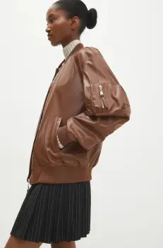 Answear Lab geaca femei, culoarea maro, de tranzitie imagine