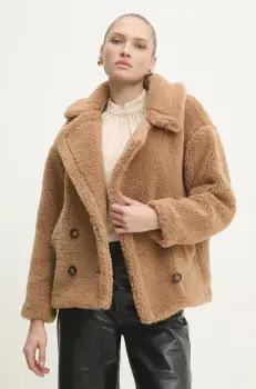 Answear Lab geaca femei, culoarea maro, de tranzitie imagine