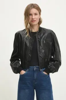 Answear Lab geaca femei, culoarea negru, de tranzitie, oversize imagine