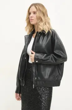 Answear Lab geaca femei, culoarea negru, de tranzitie, oversize imagine