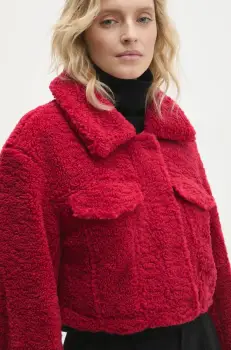 Answear Lab geaca femei, culoarea rosu, de tranzitie, oversize imagine