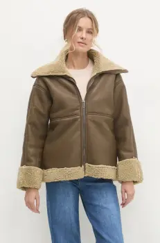 Answear Lab geaca femei, culoarea verde, de tranzitie imagine